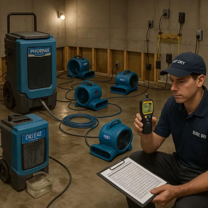 Structural Drying and Dehumidification process in Milpitas, CA